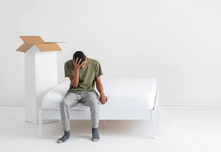 Sad guy with a Casper mattress